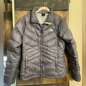 The North Face Charcoal Plum Quilted 550 puffer Jacket medium